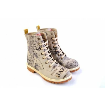 Afbeelding van Goby Jazz Spirit Dames Veterboots Handgemaakt Vegan Leer Maat 42