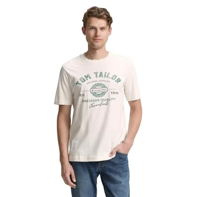 Image de TOM TAILOR T shirt pour homme, 10348 Gardenia White, L