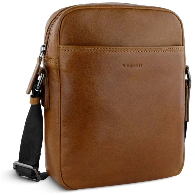 Afbeelding van bugatti Leren schoudertas Savona Crossover Bag Cognac Lichtbruin