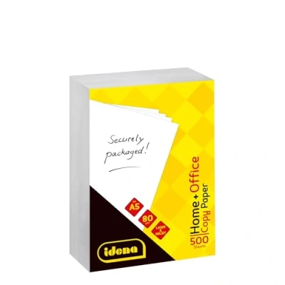 Afbeelding van Idena 10547 500 vellen kwaliteitsvol wit papier van 80 g/m², ideaal voor dagelijks gebruik, om te printen, kopiëren en faxen, geschikt laser inkjet A5 formaat
