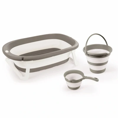 Afbeelding van Dolu Bath Set 3 in 1 Foldable Stone Grey