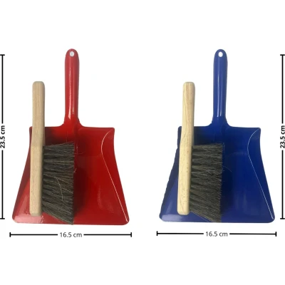 Afbeelding van Synx Tools kinder Stoffer en blik set van 2 Blauw Rood kinderbezem stoffe