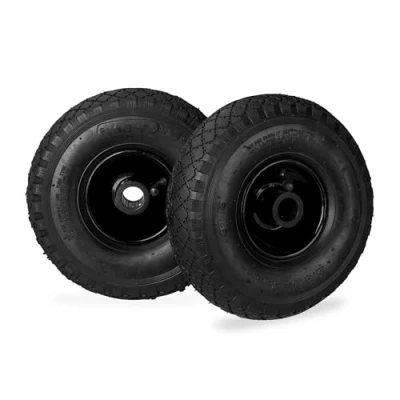 Afbeelding van Relaxdays steekwagenwiel 3.00 4 set van 2 stuks stalen velg reservewiel luchtband zwart