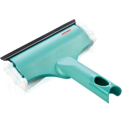 Image de Leifheit lave vitres 3 en 1 S avec molleton microfibres, raclette vitre &amp; encadrements, nettoyeur de poignée pratique, compatible Click System