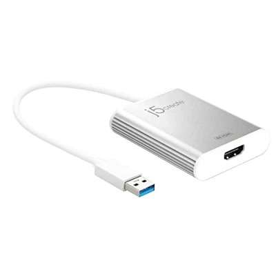 Afbeelding van j5create Displayadapter USB 3.0 naar HDMI 4K stekker type A vrouwelijke connector UHD resolutie tot 3840 x 2160 @ 30Hz aluminium behuizing