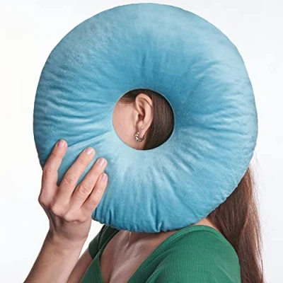Afbeelding van ODOXIA Piercingkussen met gat, voor het oor tegen oorpijn, donutkussen, oorkussen, slaapring zijslapers ter verlichting van
