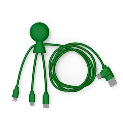 Afbeelding van Xoopar Mr Bio LONG kabel Groen Multi USB Micro C Lightning multiconnectorkabel
