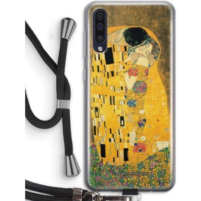 Afbeelding van Case Company® hoesje met Koord geschikt voor Samsung Galaxy A50 Der Kuss Telefoonhoesje Zwart Bescherming aan alle Kanten en Over de Schermrand