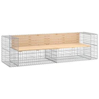 Afbeelding van Tuinbank schanskorfontwerp 244x71x65,5 cm massief grenenhout