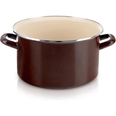 Afbeelding van Kookpan Geëmailleerde BROWN 28 cm, 8 l Kookpot Soeppan