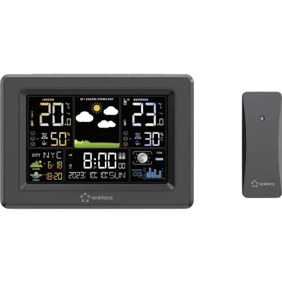 Afbeelding van Renkforce RF 4883630 Digitaal weerstation Zwart