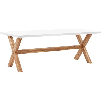 Afbeelding van Beliani OLBIA Tuinset voor 6 stoelen Wit/Beige Vezelcement