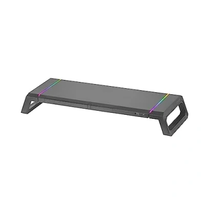 Image de MARSGAMING Mars Gaming MGS One Noir, Support Moniteur Chroma RGB, Taille Ajustable, Smartphone et Tablette, USB 2.0 en Façade