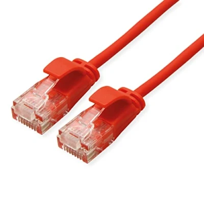 Afbeelding van ROLINE UTP Data Center Patchkabel Cat.6A (Class EA), LSOH, extra dun, rood, 0,15 m