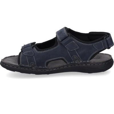 Afbeelding van Josef Seibel Vincent Outdoorsandalen jeanskombi, Heren, Maat: 43, Jeans kombi Leer en textiel