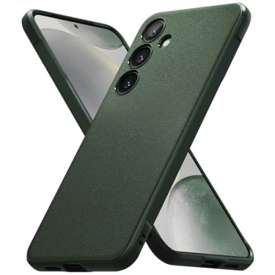 Afbeelding van Ringke beschermhoes compatibel met Samsung Galaxy S24, schokbestendig, antislip, robuust, ultradun, zacht, TPU, duurzaam, voor donkergroen