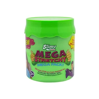 Afbeelding van Slimy Mega Stretch y 500 g in groen originele Slime speelpasta voor kinderen extreem rekbaar slijm geschenkdoos vanaf 3 jaar