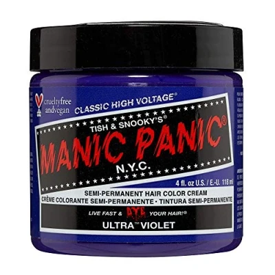 Image de Manic Panic Ultra Violet Classic Crème, coloration capillaire violette semi permanente, vegan et respectueuse des animaux, 118 ml