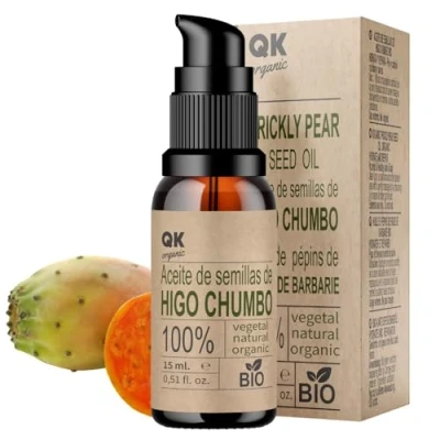 Afbeelding van Qknatur Cactusvijgzaadolie 15 ml 100% zuiver en natuurlijk Koudgeperst Hydrateert verjongt de huid Herstelt het haar Glazen fles