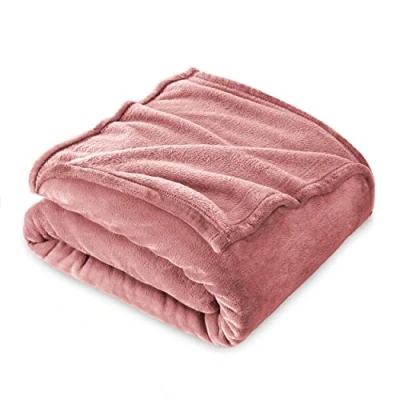 Afbeelding van Flanel fleecedeken, 130 x 160 cm, bankovertrek, fleece, deken voor eenpersoonsbed, dik, zacht en warm, hoogwaardige deken, roze