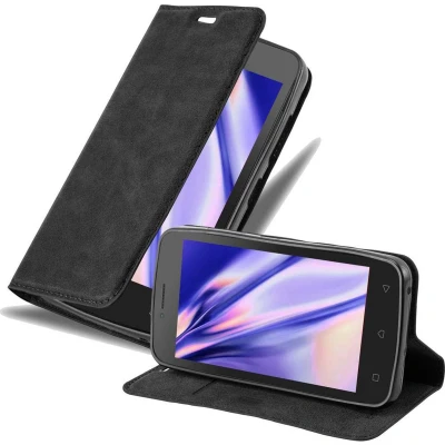 Afbeelding van Cadorabo Hoesje geschikt voor Lenovo A PLUS in ZWARTE NACHT Beschermhoes met magnetische sluiting, standfunctie en kaartvakje Book Case Cover Etui