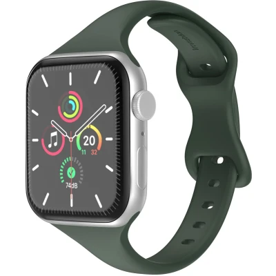 Afbeelding van imoshion Slim siliconen bandje Geschikt voor Apple Watch 1, 2, 3, 4, 5, 6, 7, 8, 9, 10 (42 mm), SE 38/40/41 mm Groen One Size