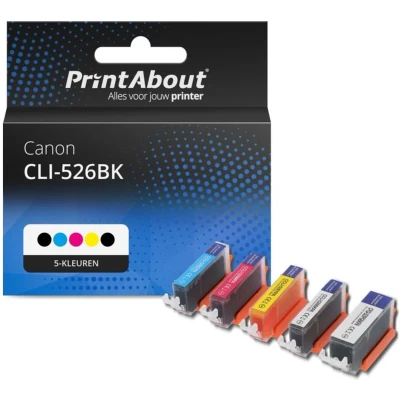 Afbeelding van Huismerk Canon CLI 526BK Inktcartridge 5 kleuren Voordeelbundel
