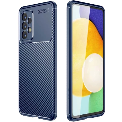 Afbeelding van iMoshion Hoesje Geschikt voor Samsung Galaxy A33 Siliconen Carbon Softcase Backcover Blauw