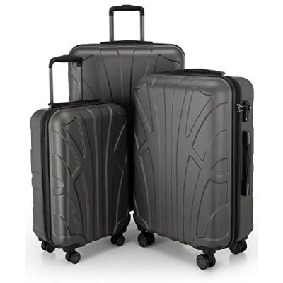 Afbeelding van Suitline Harde koffer met uitbreidbare hardshell hoes, TSA, (S, M &amp; L), zwart, GRAPHITE, SET OF 3