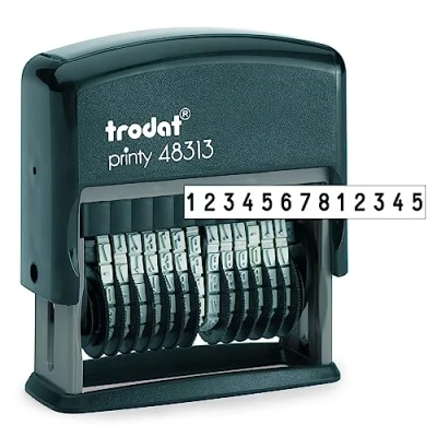 Afbeelding van Trodat 48313 Printy cijferbandstempel, 13 banden, 3,8 mm. zwart inktkussen