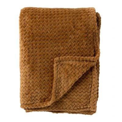 Afbeelding van Dutch Decor MARA Plaid 150x200 cm superzachte deken met zigzagpatroon Tobacco Brown bruin