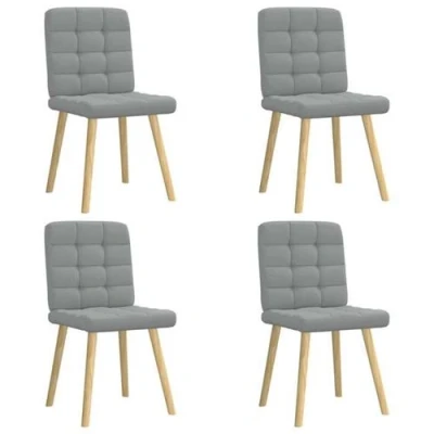 Image de vidaXL Chaises à manger lot de 4 gris clair tissu3315191