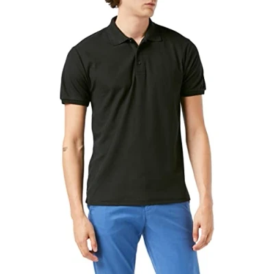 Afbeelding van Fruit of the Loom Set van 3 poloshirts voor heren, zwart.