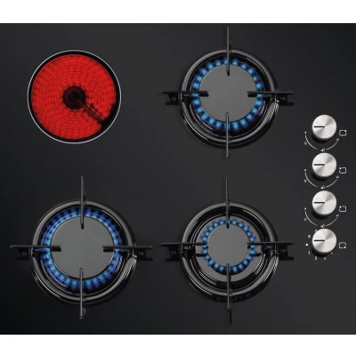 Afbeelding van Luxell V6 31PYF Inbouw Kookplaat 3 Gas 1 Elektrisch