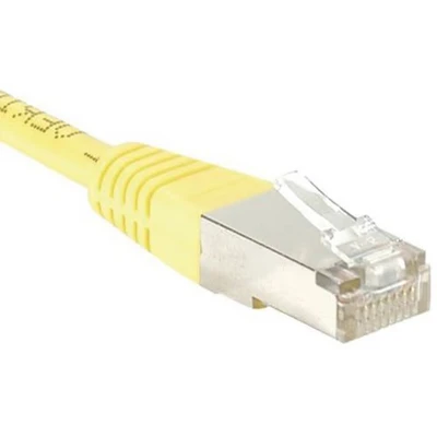 Afbeelding van Exertis Connect Patchkabel F/UTP, CAT.5e, geel, 0,7 m met bijzonder smalle knikbeveiliging (S/UTP, CAT5e, 0.70 m), Netwerkkabel