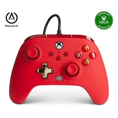 Afbeelding van PowerA Enhanced Wired Controller Spelpad met bekabeling rood voor Microsoft Xbox One, Series S, X