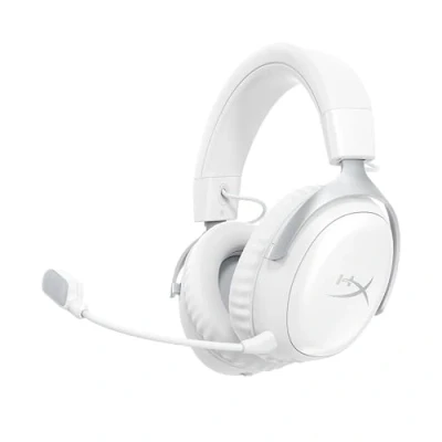 Afbeelding van HyperX Cloud III S Draadloze Bluetooth Gaming Headset, 2,4 GHz, PC, PS5, Xbox, 53 mm driver, DTS, 10 microfoon, tot 200 uur batterij, wit