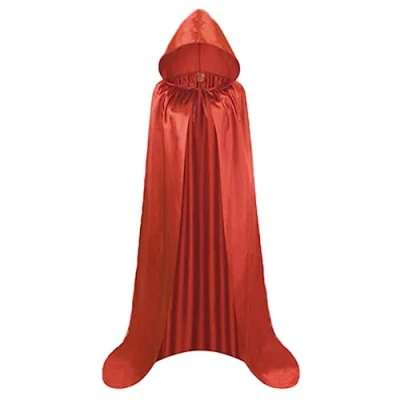 Afbeelding van Halloween capes, kostuum, lange cape met capuchon, uniseks, rood, S