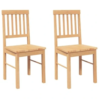 Afbeelding van vidaXL Eetkamerstoelen met kussens 2 st massief hout rubber