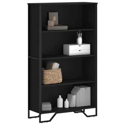 Afbeelding van Boekenkast 80x31x137,5 cm bewerkt hout zwart