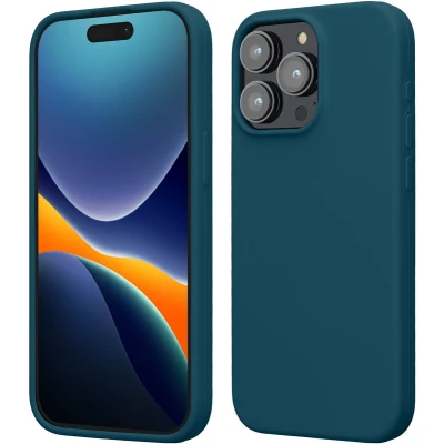 Afbeelding van kwmobile Case voor iPhone 15 Pro Max Slank TPU Hoesje met Zachte Afwerking In mat petrol