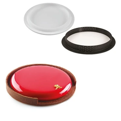 Afbeelding van Silikomart Siliconenvorm &amp; Taartring Set Rond Ø19cm