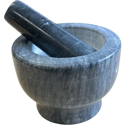 Afbeelding van Vijzel met Stamper Graniet Ø 13 x 9 cm Grijs Mortier en Gepolijst
