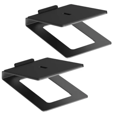 Afbeelding van my wall HS33 2L Luidsprekerhouder voor tafelblad, 2 luidsprekerhouders, met anti vibratiemat, 16 graden hellingshoek, 10 kg belastbaar, pc luidsprekers of