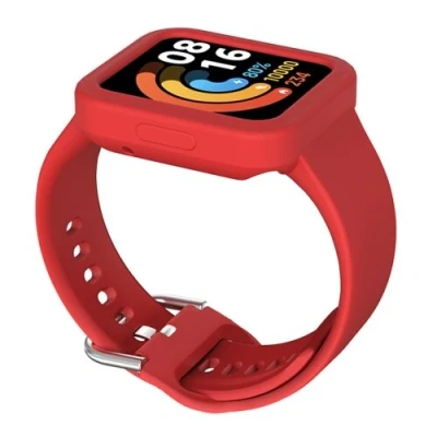 Afbeelding van Siliconen band met case Rood Xiaomi Redmi Watch 2 (Lite)