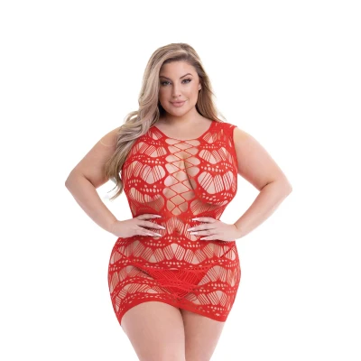 Afbeelding van Baci Uitdagende Mini Jurk Queen Size Rood