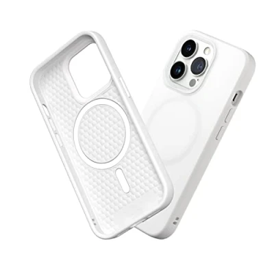Afbeelding van RHINOSHIELD Hoesje compatibel met [iPhone 13 Pro] SolidSuit Magsafe dunne hoes schokabsorberende technologie en premium matte afwerking Classic White
