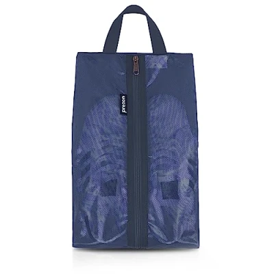 Afbeelding van schoenentas voor op reis, waterdicht TPU mesh, robuuste YKK ritssluiting, vuilafstotende schoenenzak, schoenenorganizer met reis of het opbergen thuis, Donkerblauw,