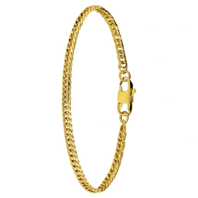 Afbeelding van Lucardi Kinder Stalen goldplated Armband met gourmetschakel 4mm Staal Goud 18 cm