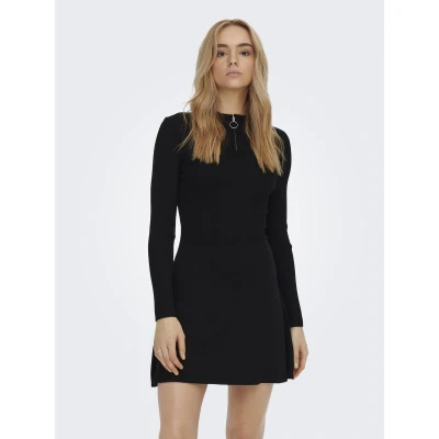 Afbeelding van ONLY Onldee L/S ZIP CC Gebreide jurk, Dames, Maat: Medium, Black